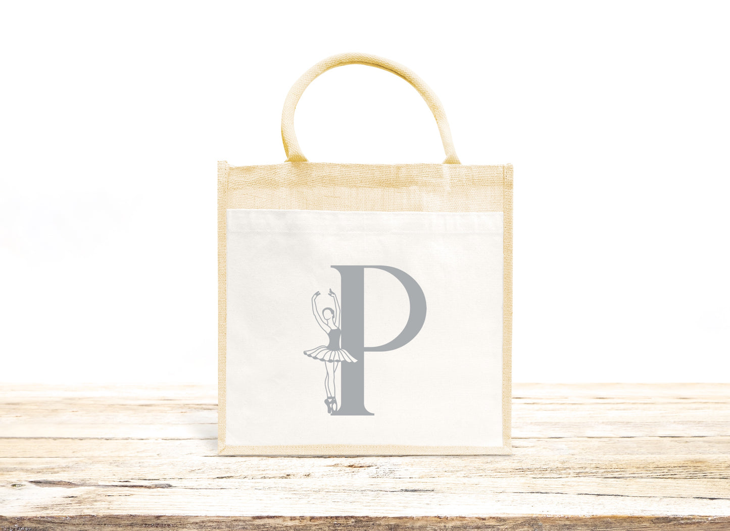 Sac enfant danse jute et coton personnalisé, Cadeau enfant prénom, Cadeau anniversaire fille, Sac enfant, Cabas enfant