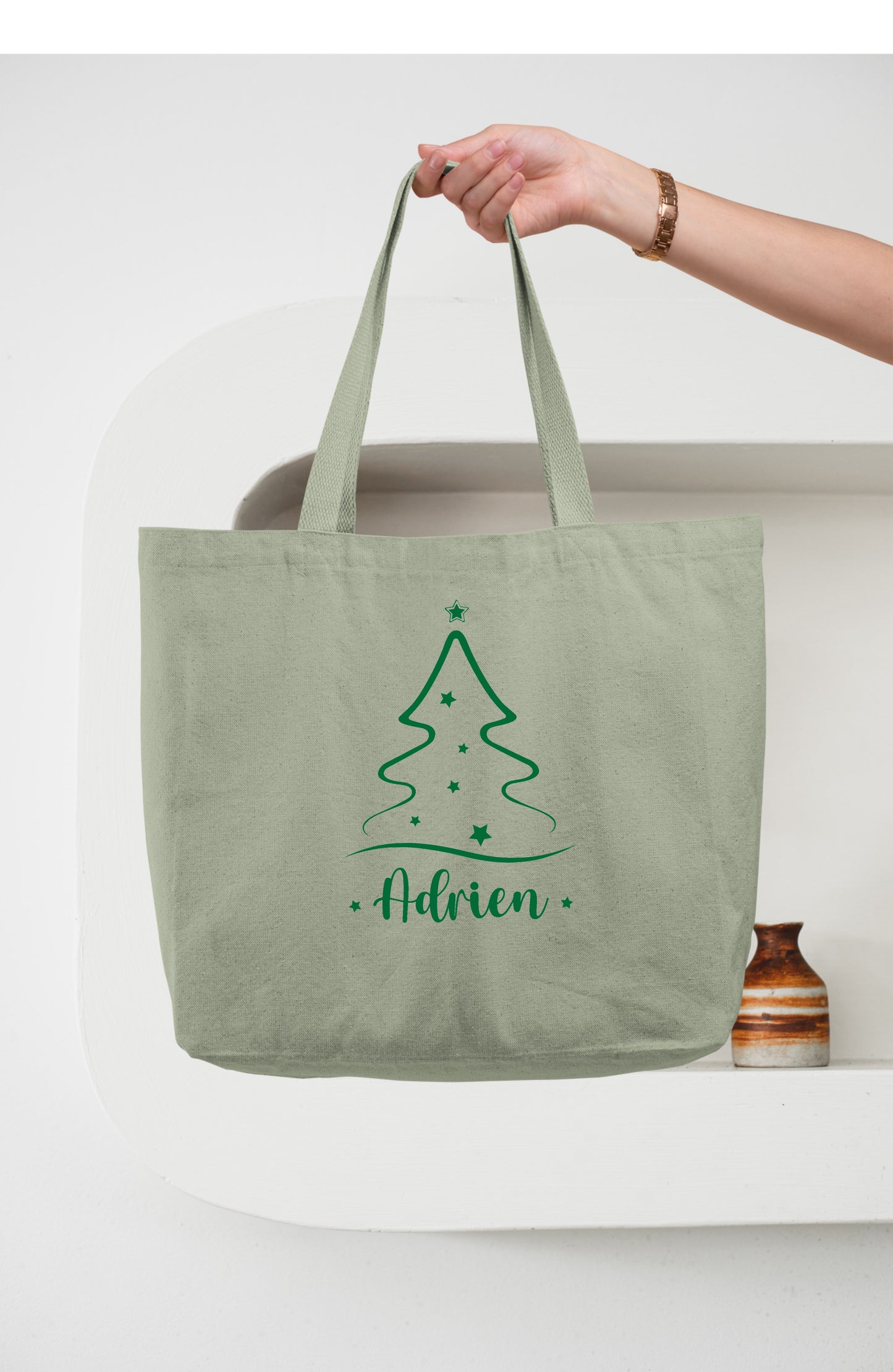 Sac Noël personnalisé, Cabas Personnalisé en coton, Sac cadeau , Sac fourre-tout, Sac prénom