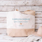 Grand sac XL mariage personnalisé prénoms & date - « Deux oui pour un nom » - Cadeau mariage - Cabas personnalisé mariage