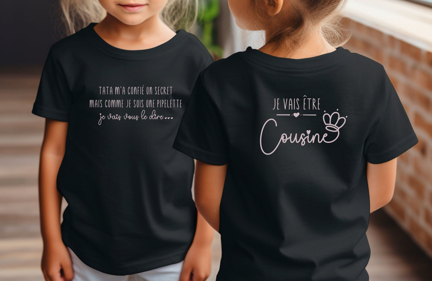 T-shirt future cousine, Annonce grossesse, Bientôt cousine, T-shirt enfant, Je vais être cousine