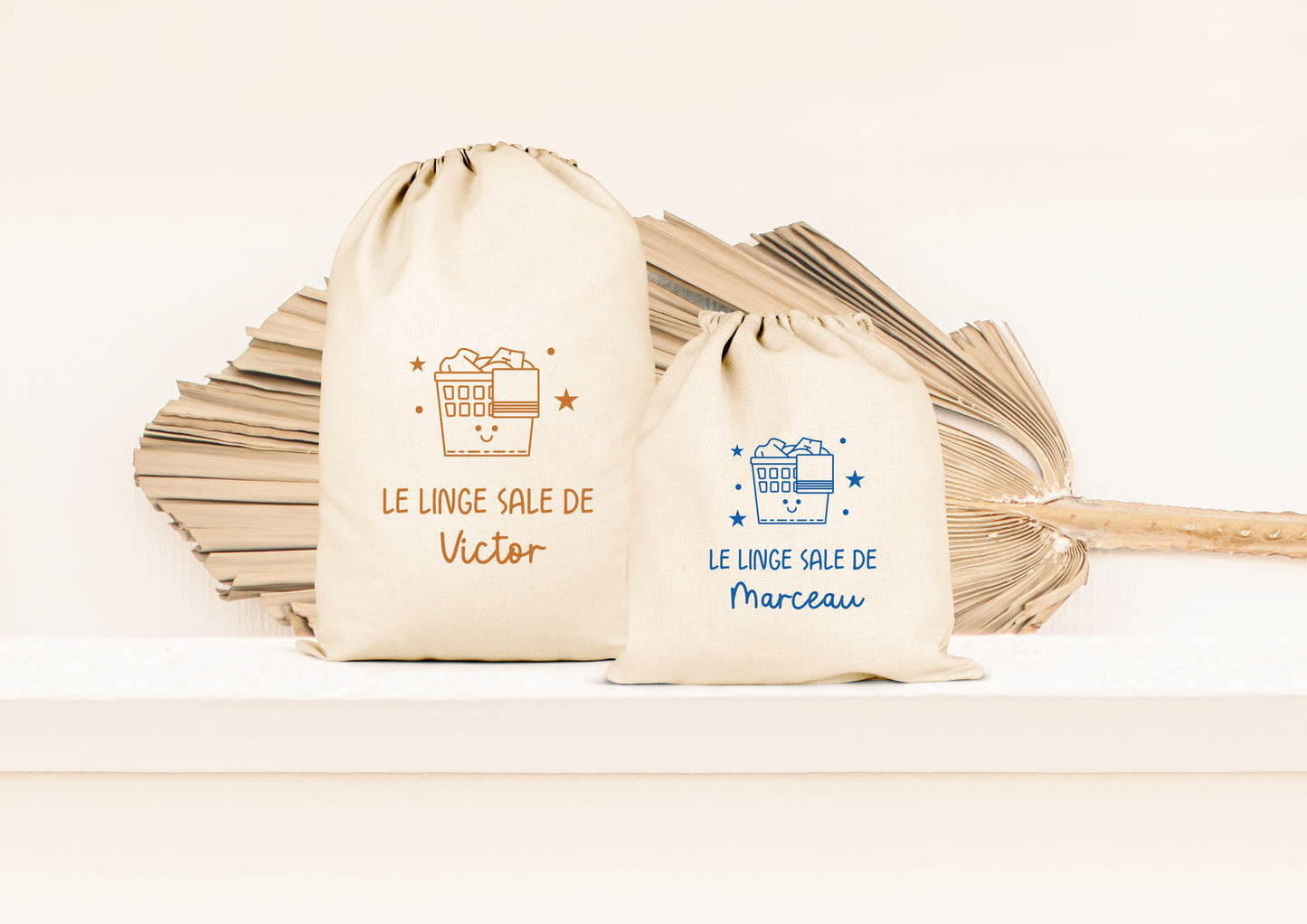 Pochon linge sale personnalisé enfant – Prénom – Sac vêtements sales – Crèche maternelle – Voyage école