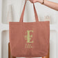 Sac cabas coton personnalisé initiale + prénom – Tote bag cabas – Cadeau femme enfant – Sac shopping – Anniversaire