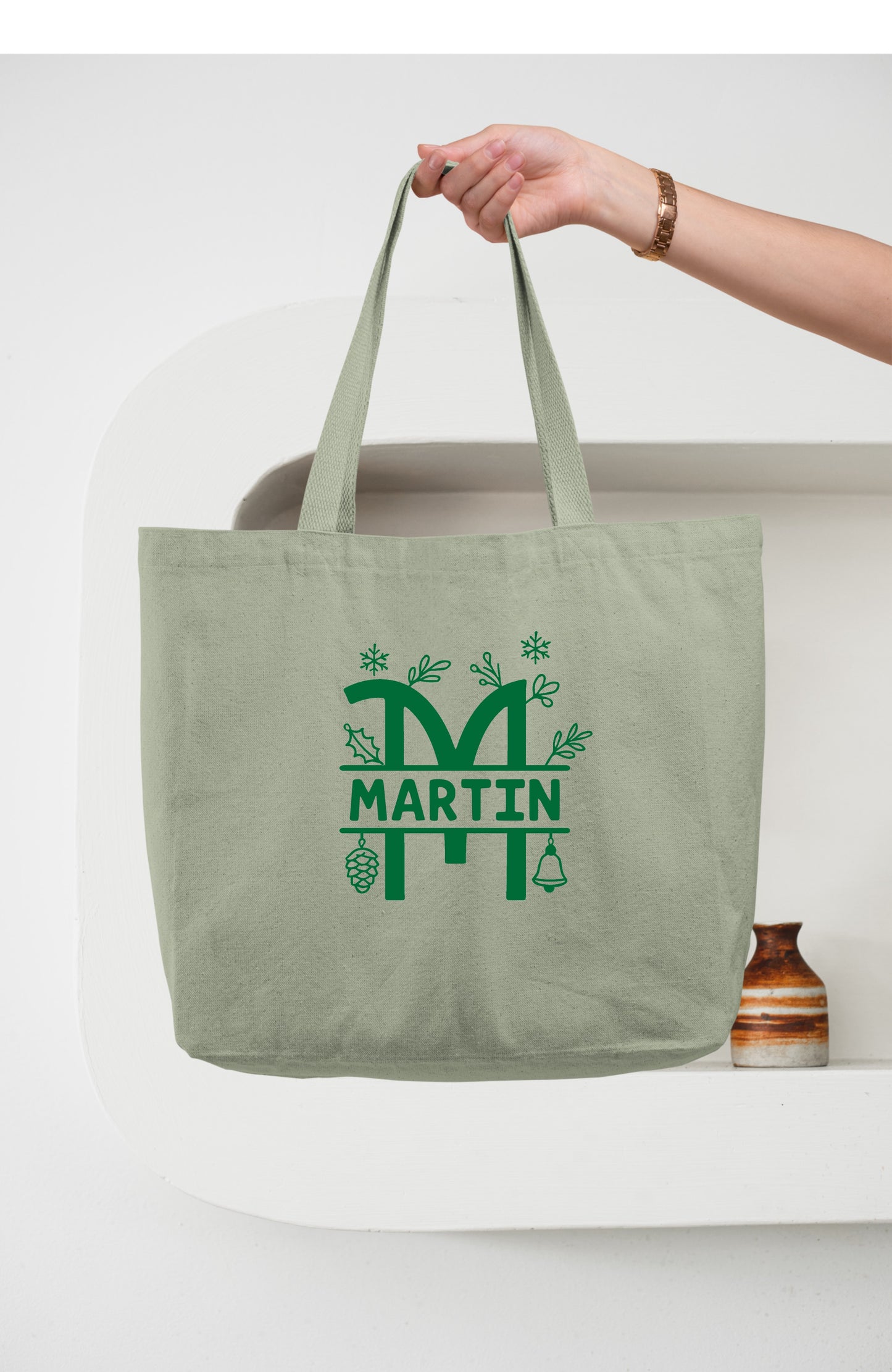 Sac Noël personnalisé, Cabas Personnalisé en coton, Sac cadeau , Sac fourre-tout, Sac prénom