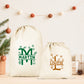 Sac cadeau Noël, Hotte de Noël personnalisée, Emballage Noël, Pochon Noël personnalisé