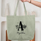 Sac cabas coton personnalisé initiale + prénom – Tote bag cabas – Cadeau femme enfant – Sac shopping – Anniversaire