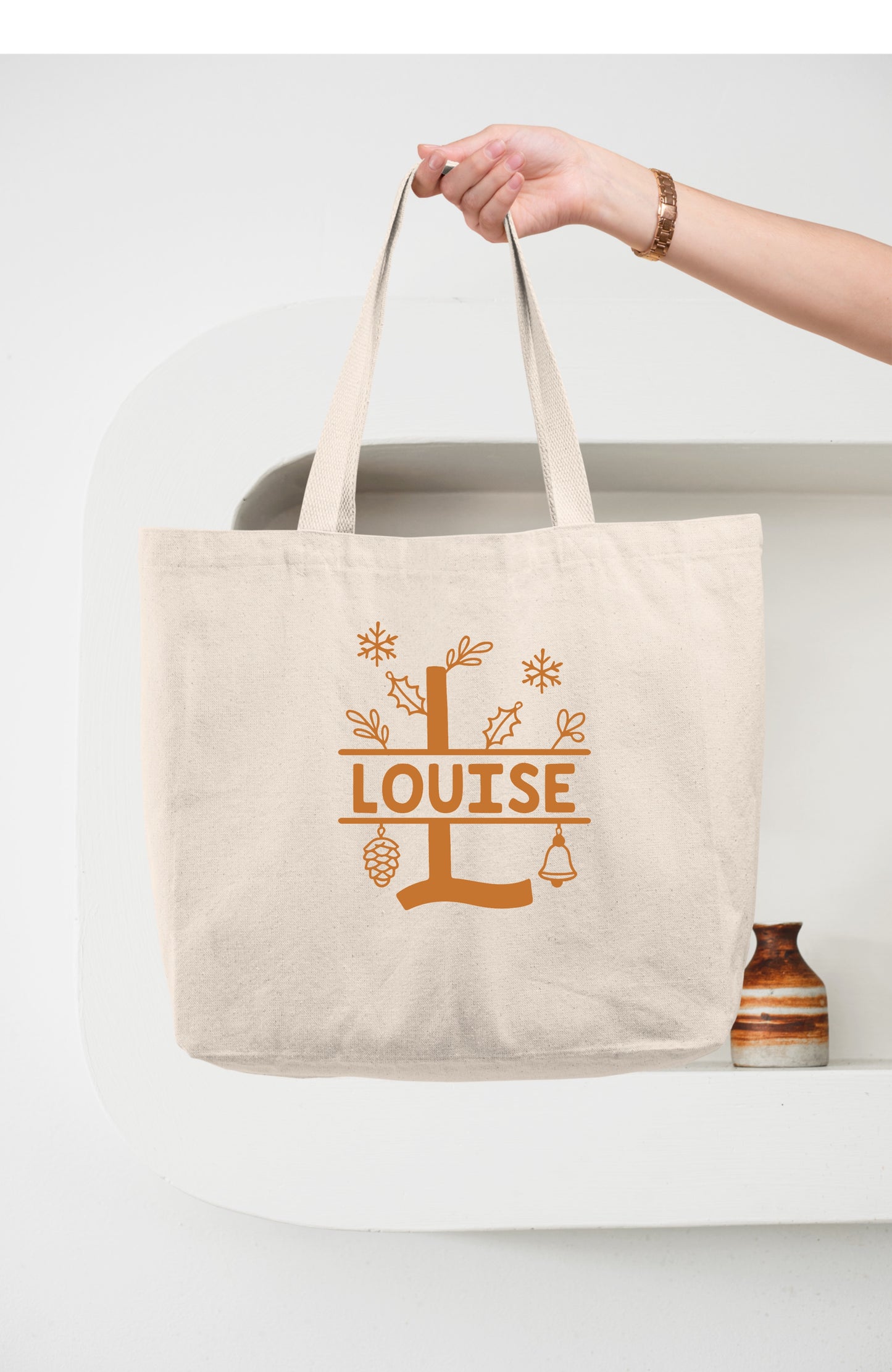 Sac Noël personnalisé, Cabas Personnalisé en coton, Sac cadeau , Sac fourre-tout, Sac prénom