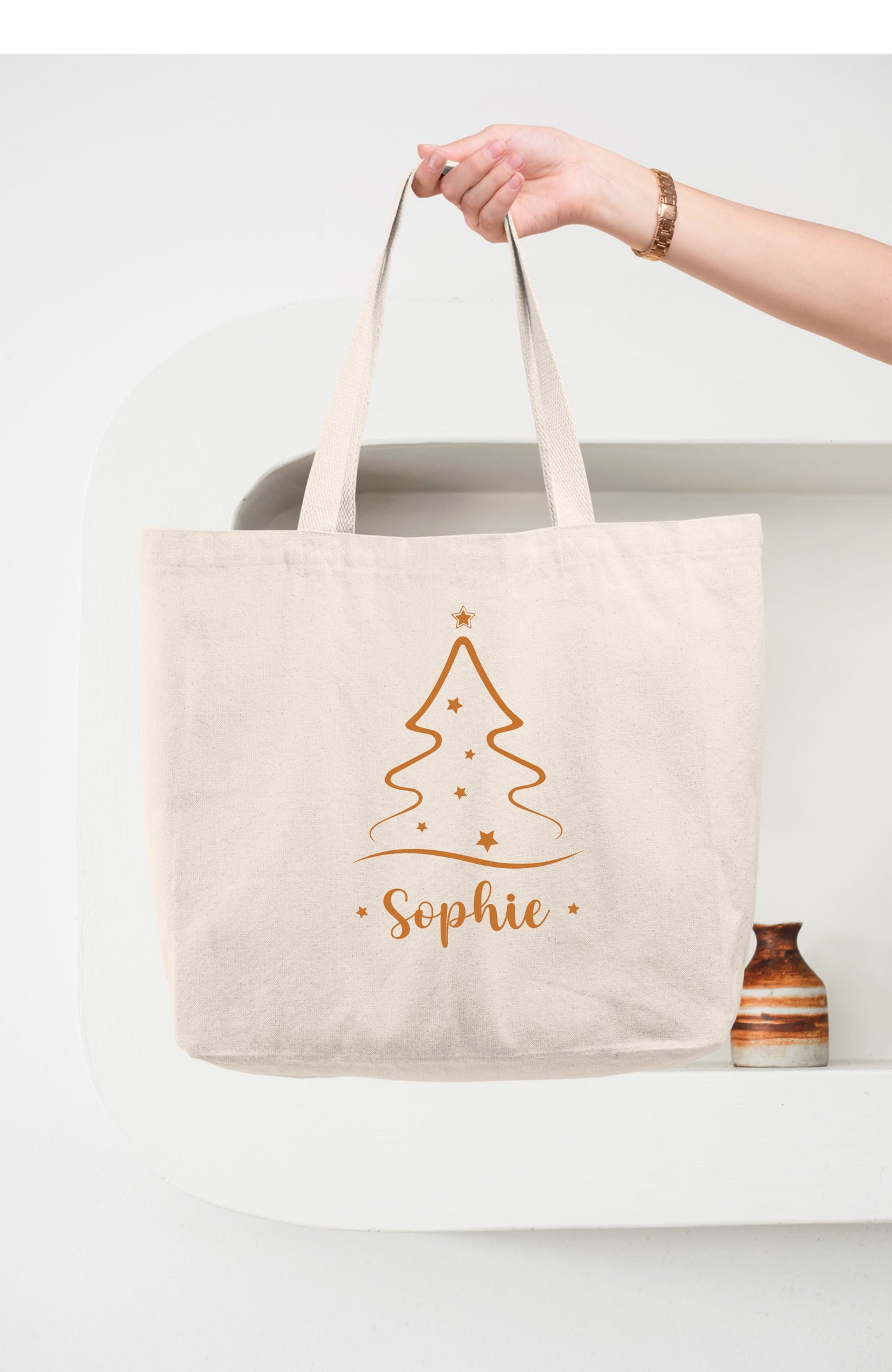 Sac Noël personnalisé, Cabas Personnalisé en coton, Sac cadeau , Sac fourre-tout, Sac prénom