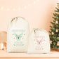 Pochon Noël Personnalisé Prénom | Hotte Père Noël Livraison Spéciale Renne | Sac Cadeau Enfant Coton | Joyeux Noël | 5 Tailles