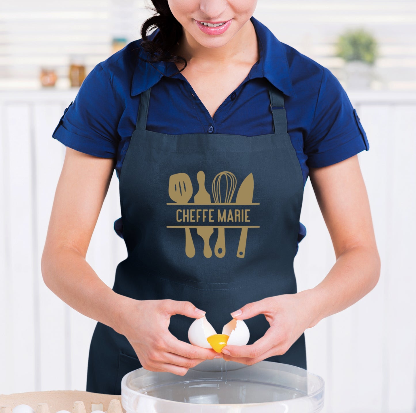 Tablier de cuisine personnalisé avec prénom, Cadeau de cuisine, Cadeau de Noël