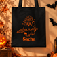 Sac Halloween personnalisé prénom , Fantôme sorcier, Tote bag, mini sac ou pochon à bonbons enfant