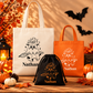 Sac Halloween personnalisé prénom , Fantôme sorcier, Tote bag, mini sac ou pochon à bonbons enfant