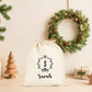 Pochon Noël Personnalisé Initiale Prénom | Hotte Père Noël Couronne Monogramme | Sac Cadeau Coton Réutilisable | 5 Tailles