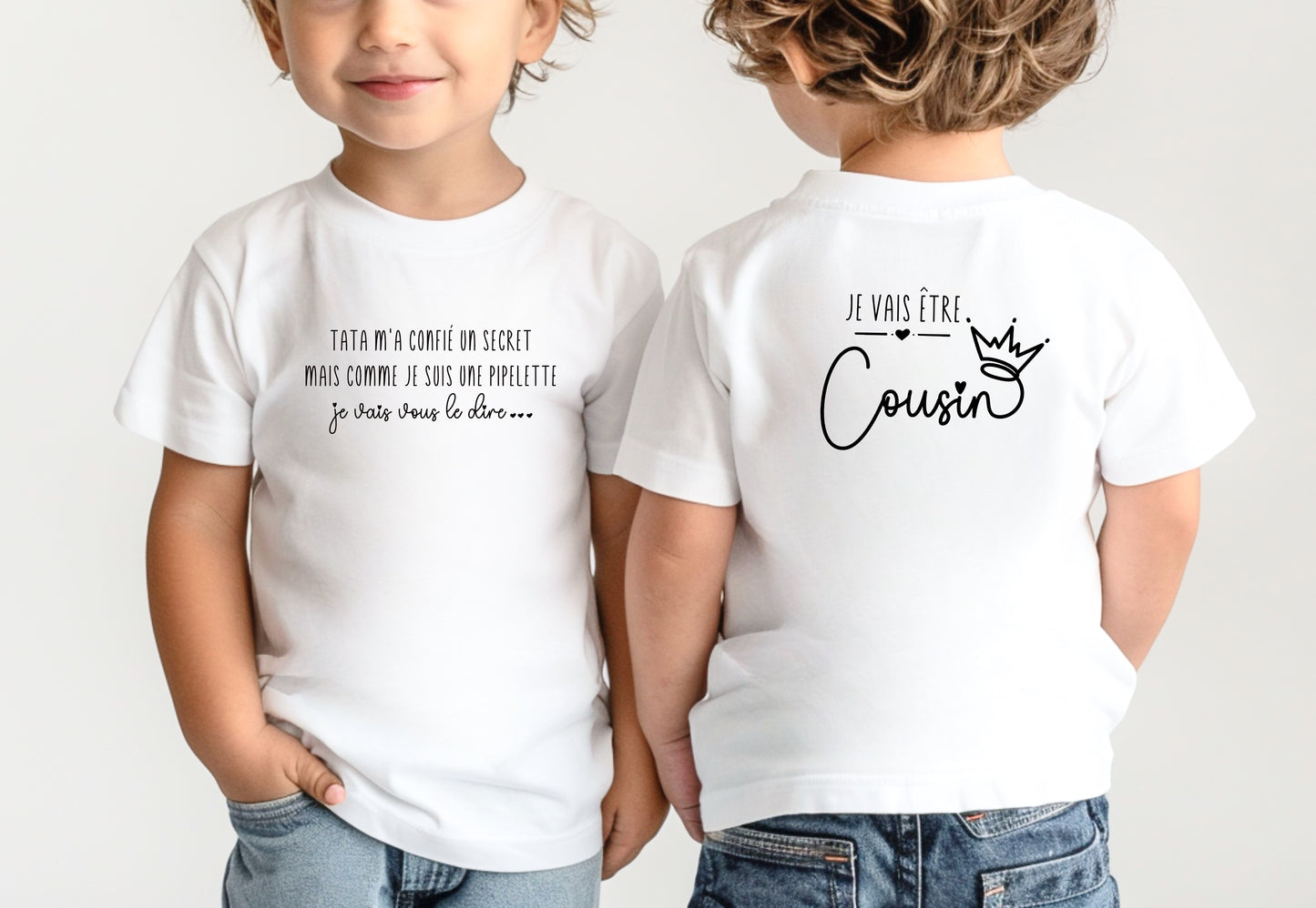 T-shirt futur cousin, Annonce grossesse, Bientôt cousin, T-shirt enfant, Je vais être cousin