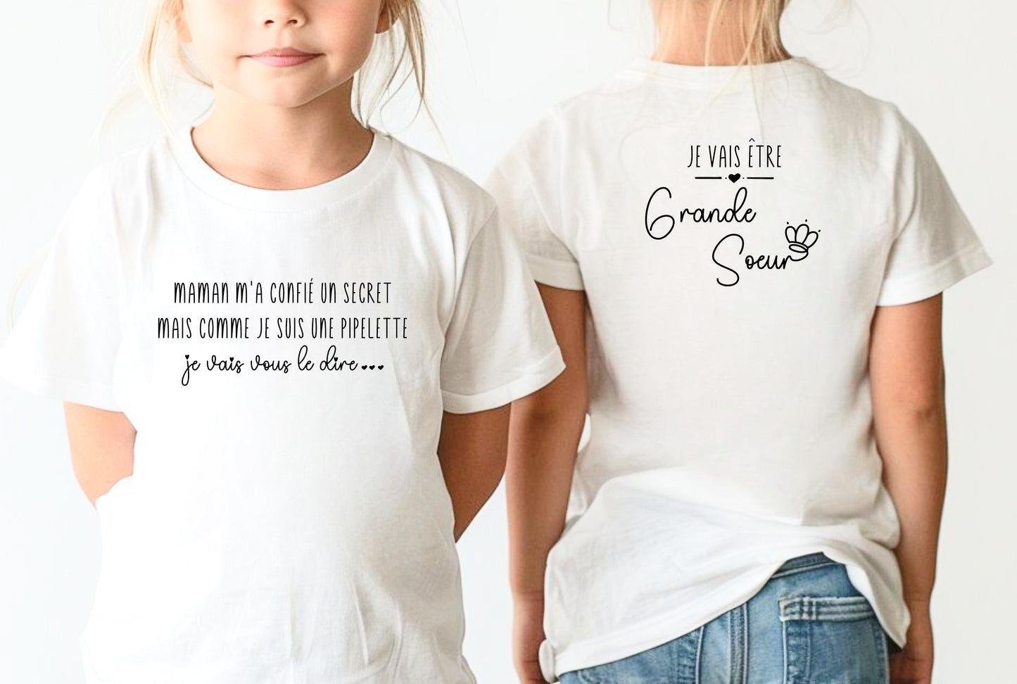 T-shirt future grande soeur, Annonce grossesse, Bientôt grande soeur, T-shirt enfant je vais être grande soeur