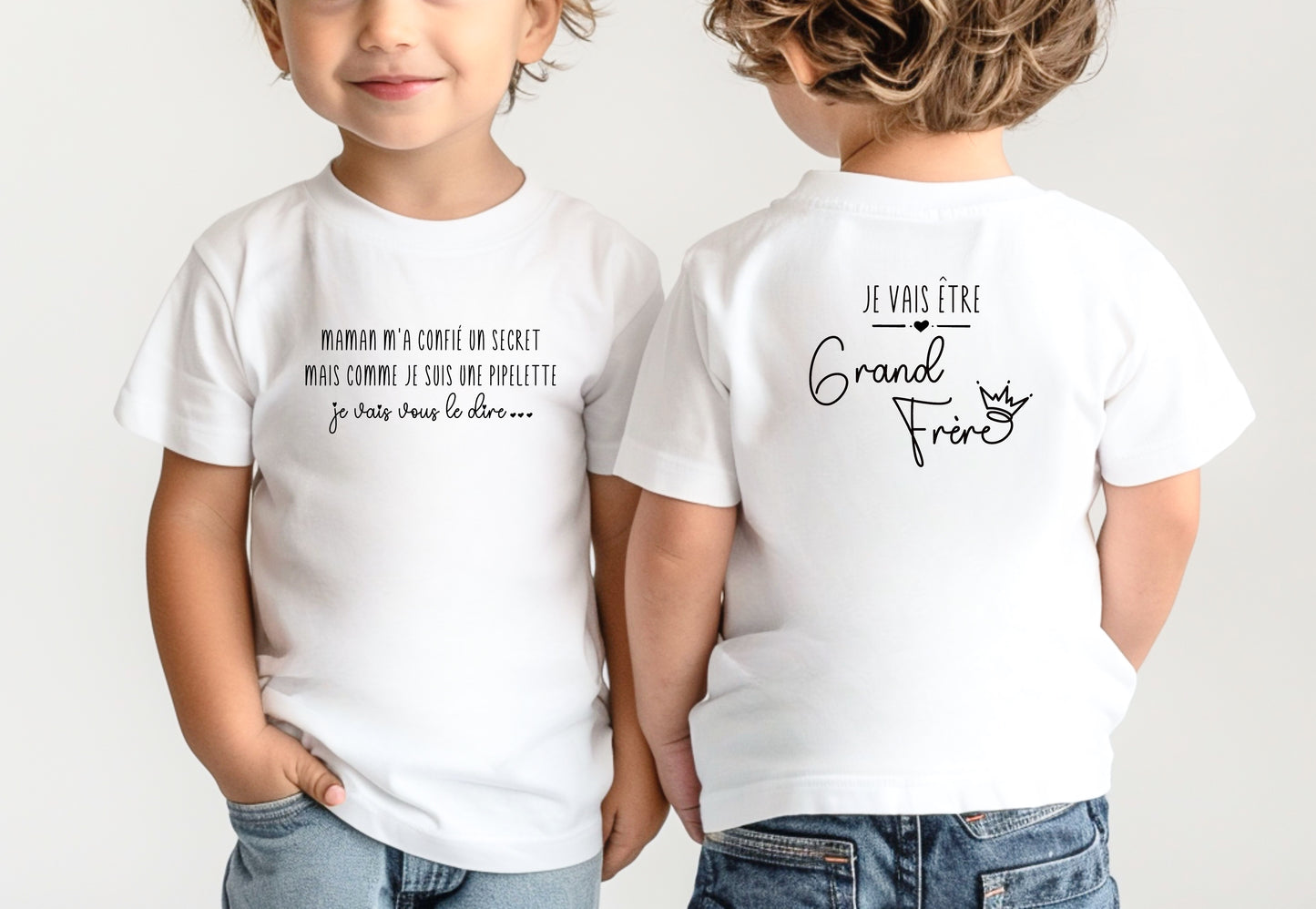 T-shirt futur grand frère, Annonce grossesse, Bientôt grand frère, T-shirt enfant je vais être grand frère