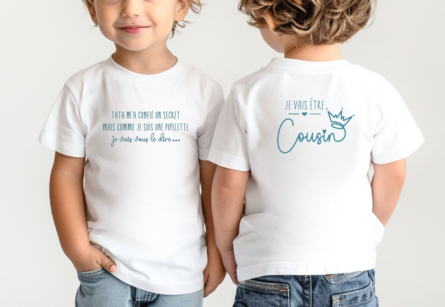 T-shirt futur cousin, Annonce grossesse, Bientôt cousin, T-shirt enfant, Je vais être cousin