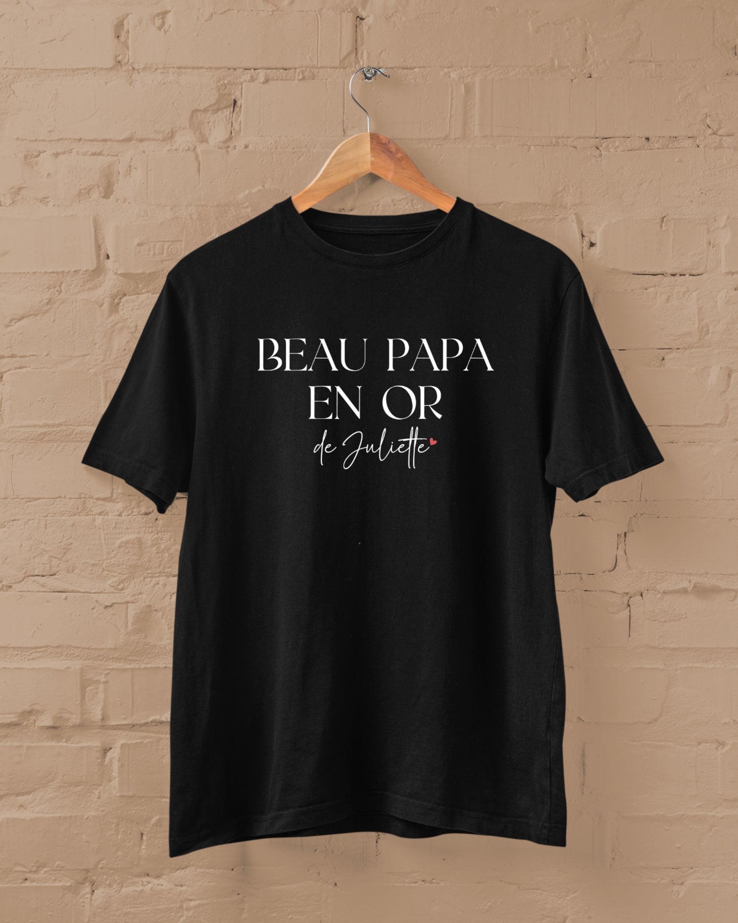 T-shirt “Beau Papa en Or” personnalisé – Cadeau papa – Fête des Pères – T-shirt homme