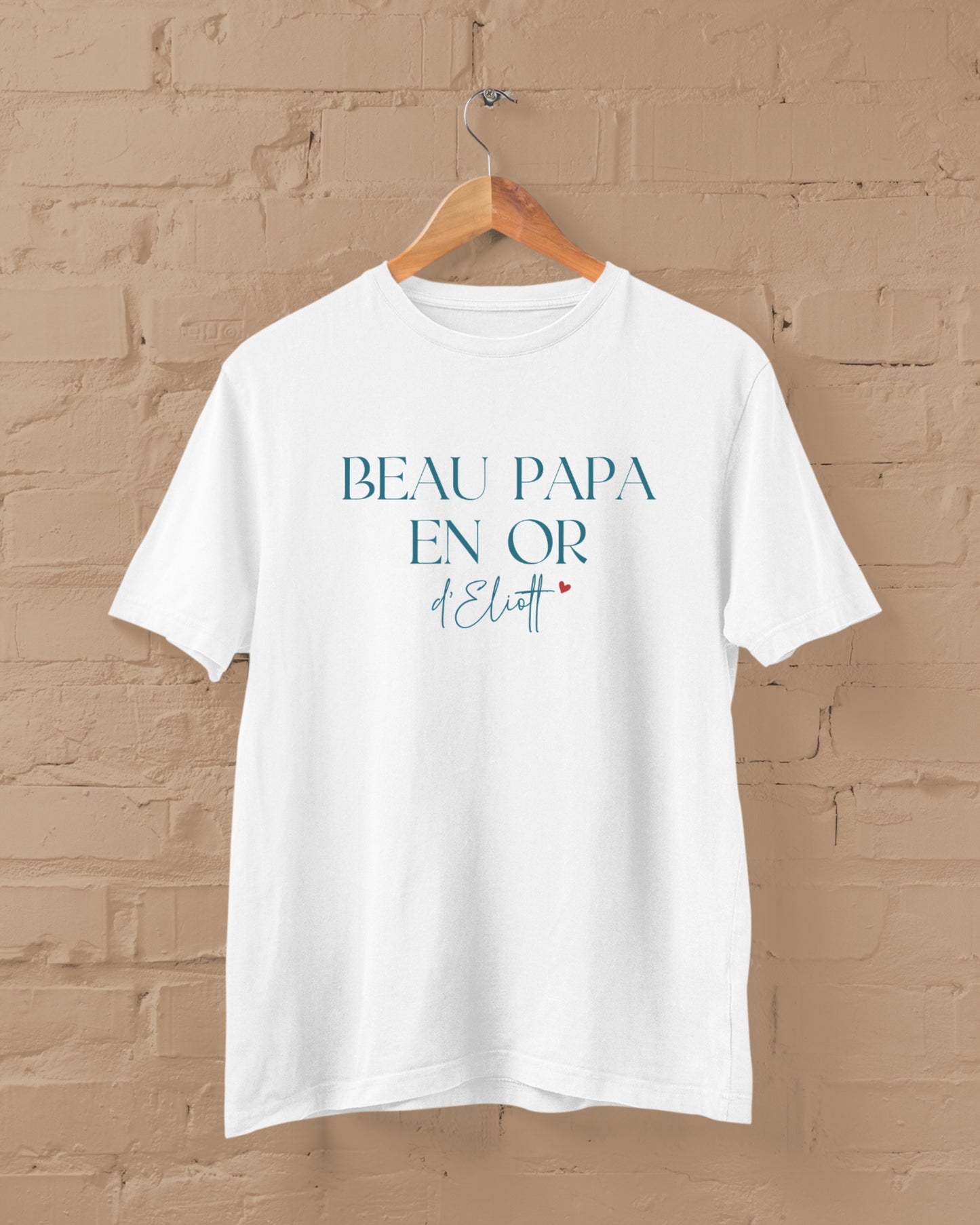 T-shirt “Beau Papa en Or” personnalisé – Cadeau papa – Fête des Pères – T-shirt homme