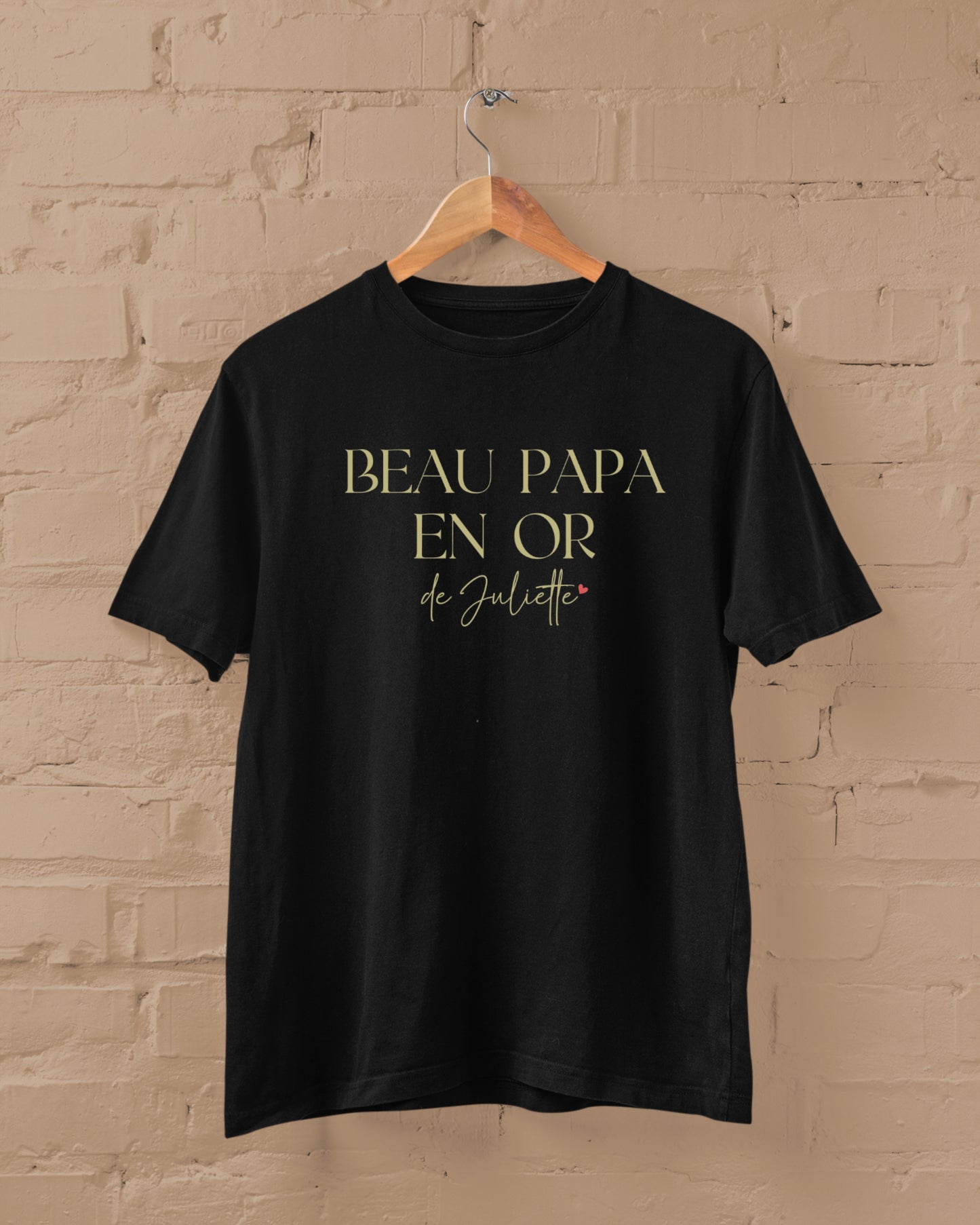 T-shirt “Beau Papa en Or” personnalisé – Cadeau papa – Fête des Pères – T-shirt homme