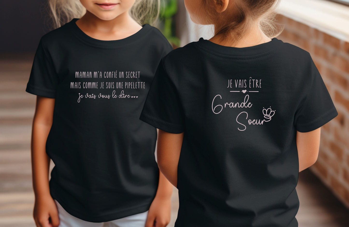 T-shirt future grande soeur, Annonce grossesse, Bientôt grande soeur, T-shirt enfant je vais être grande soeur