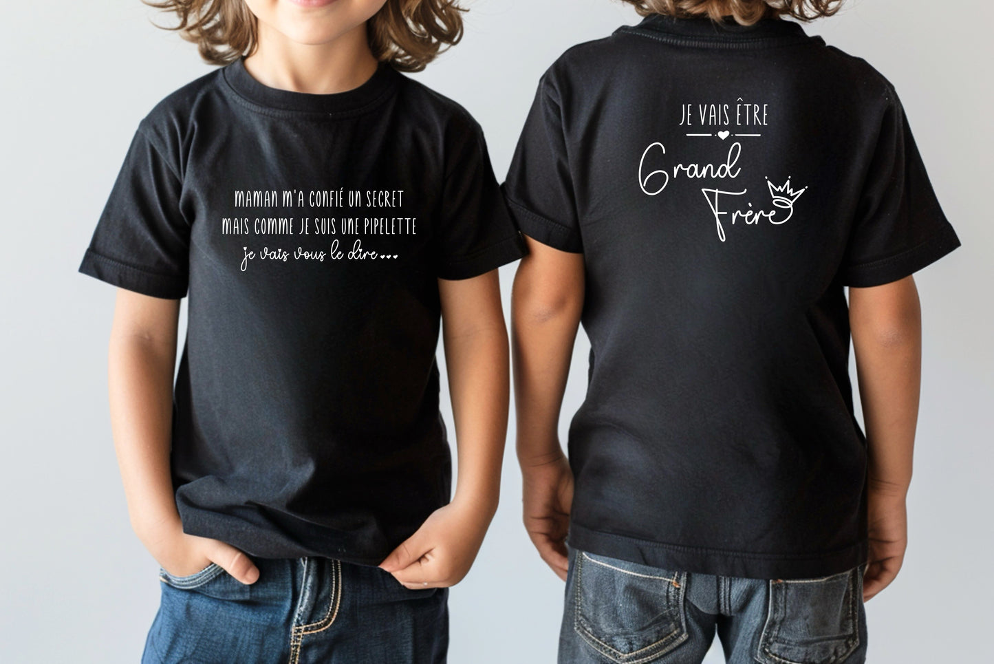 T-shirt futur grand frère, Annonce grossesse, Bientôt grand frère, T-shirt enfant je vais être grand frère