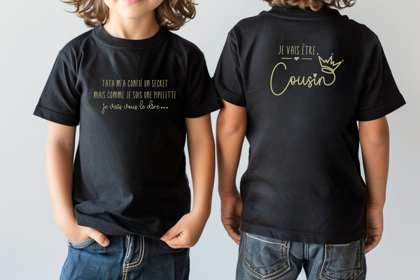T-shirt futur cousin, Annonce grossesse, Bientôt cousin, T-shirt enfant, Je vais être cousin