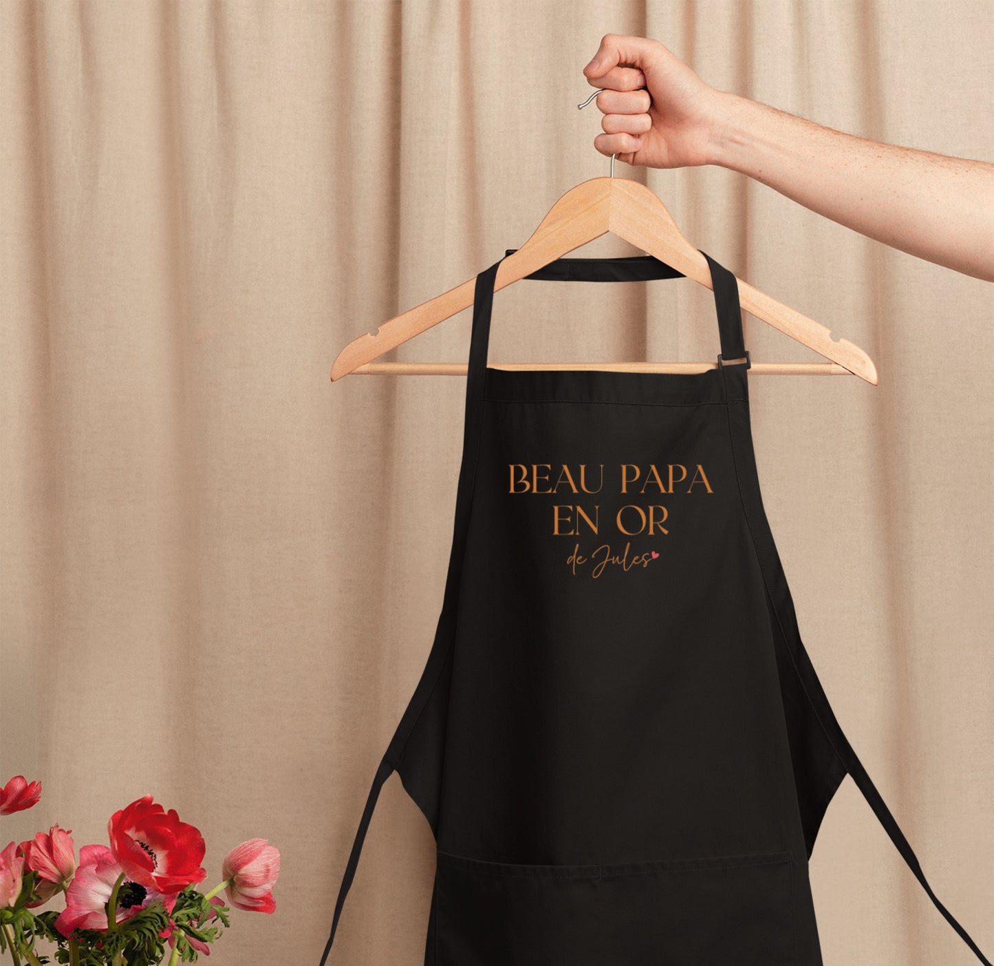 Tablier personnalisé "Beau Papa en Or" – Cadeau beau-papa – Fête des Pères – Tablier cuisine