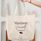 Cabas coton mariage personnalisé "Monsieur/Madame" nom & date – Cadeau mariage – Sac shopping – Souvenir