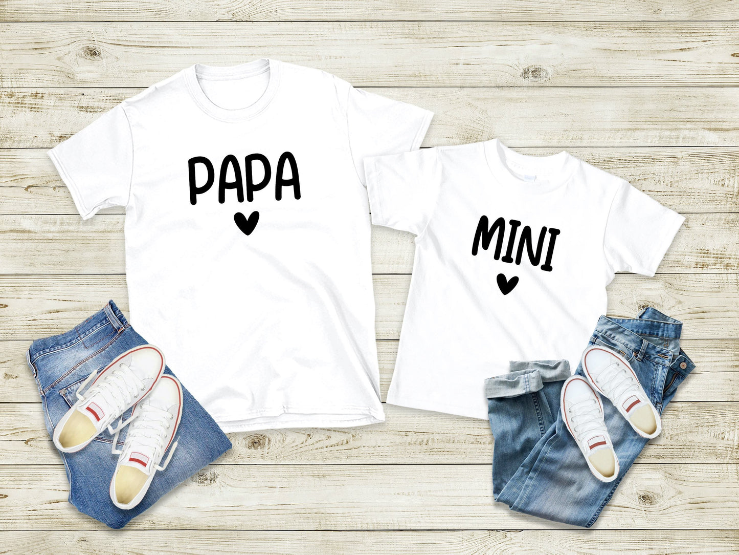 T-shirt papa personnalisé, T-shirt Papa et Moi, Papa et enfant assorti, Idée cadeau fête des pères