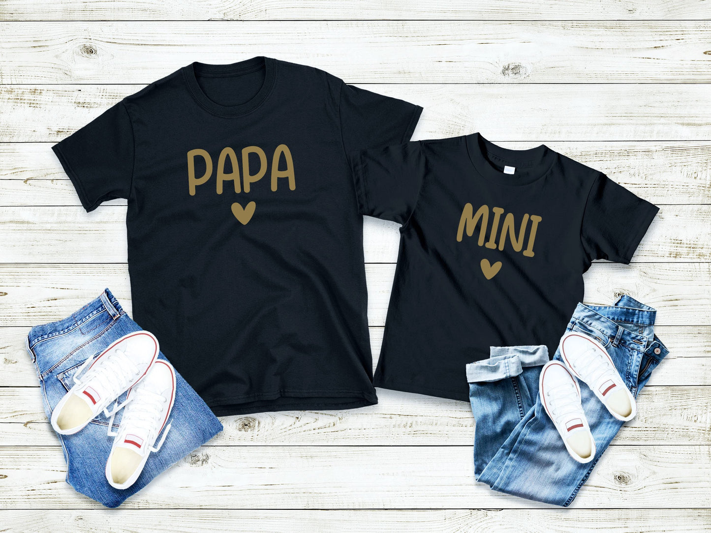 T-shirt papa personnalisé, T-shirt Papa et Moi, Papa et enfant assorti, Idée cadeau fête des pères