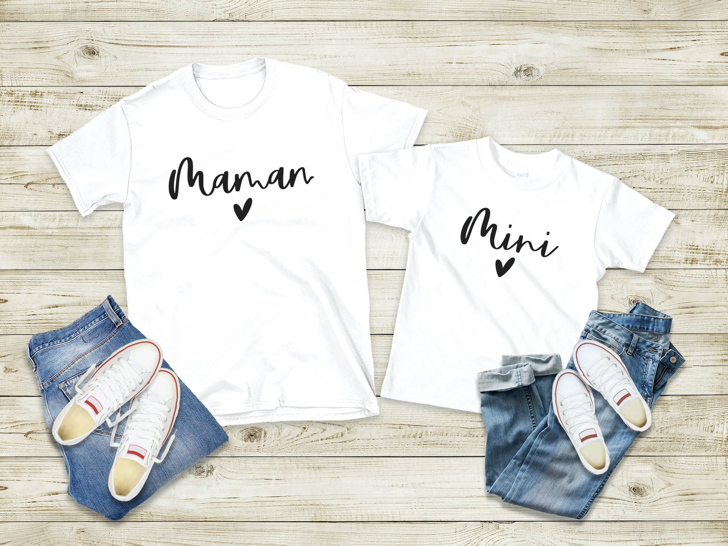 T-Shirt Maman Fille Fils Assorti, Ensemble Maman et Moi, Cadeau maman