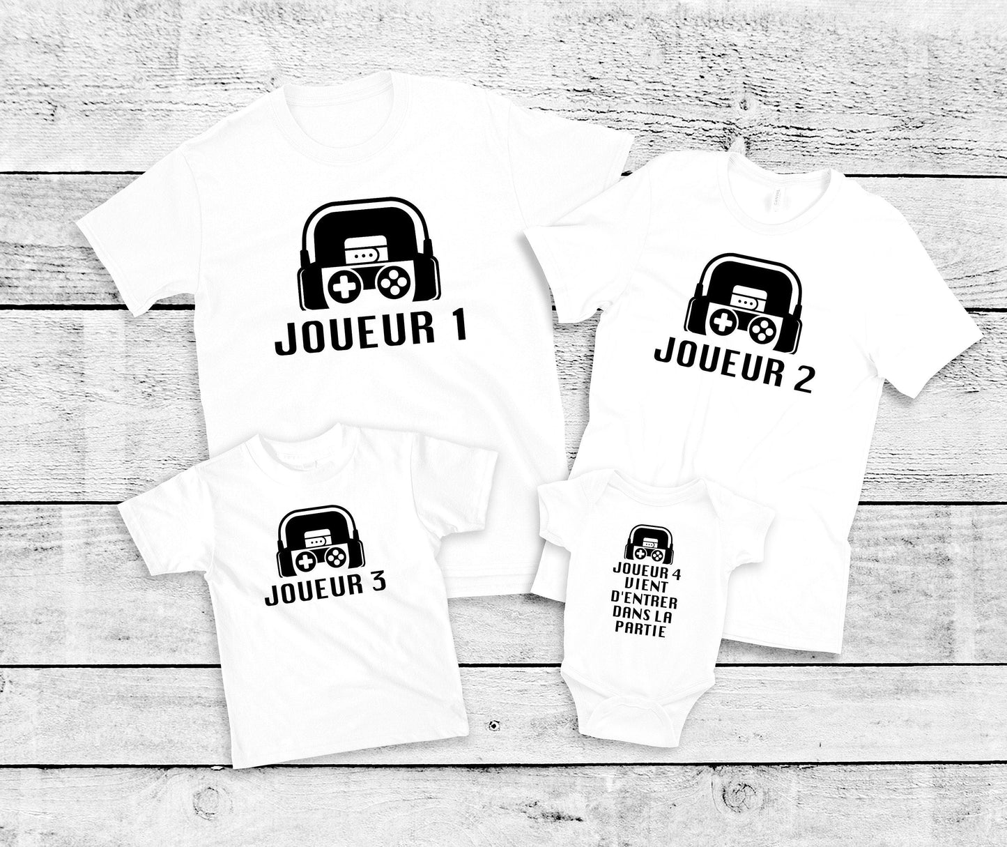 T-shirt famille assorti, Ensemble famille, Cadeau naissance personnalisé