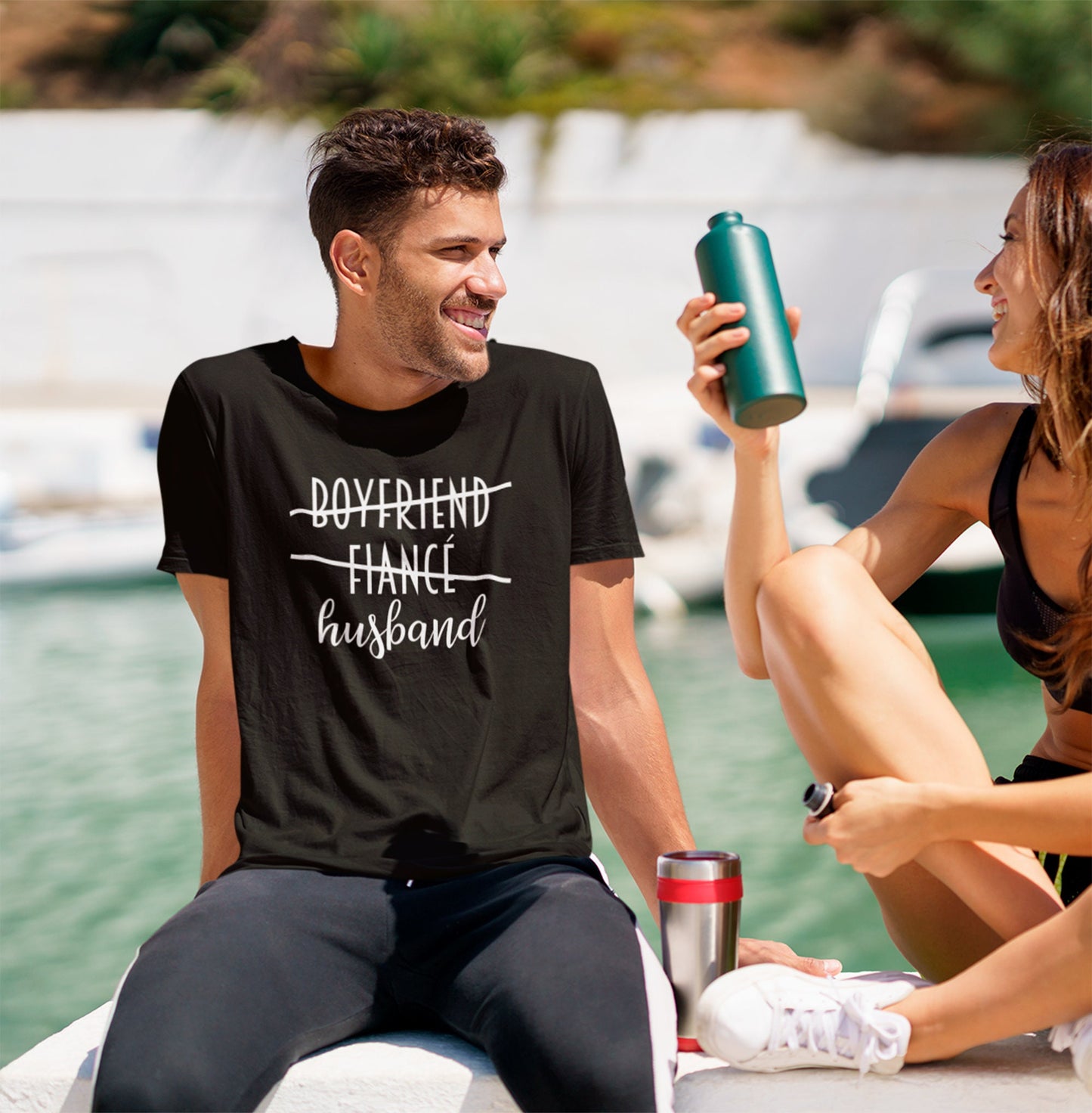 TShirt Boyfriend Fiancé Husband, cadeau marié, tshirt marié, couple mariage, cadeau mariage