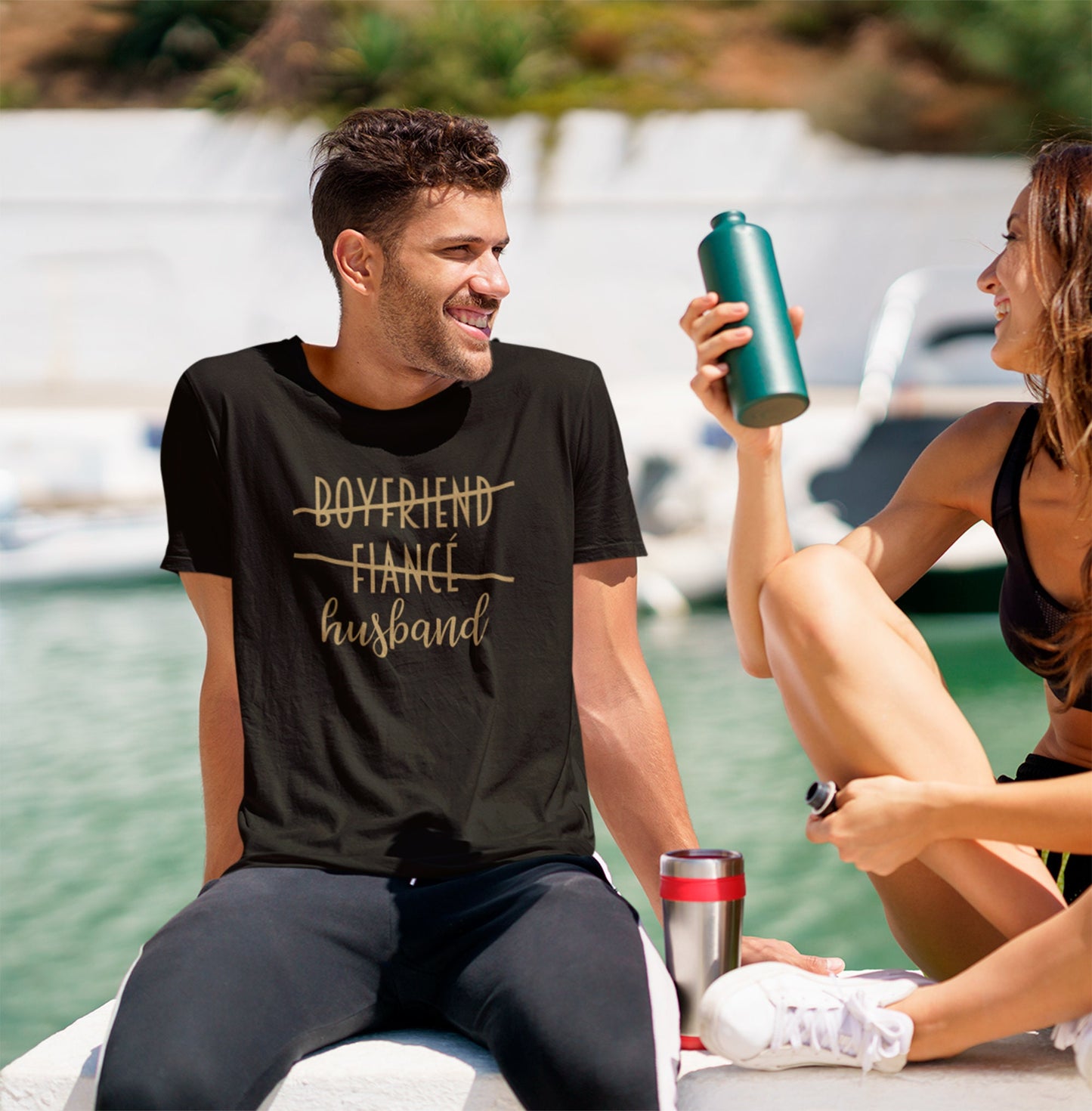 TShirt Boyfriend Fiancé Husband, cadeau marié, tshirt marié, couple mariage, cadeau mariage