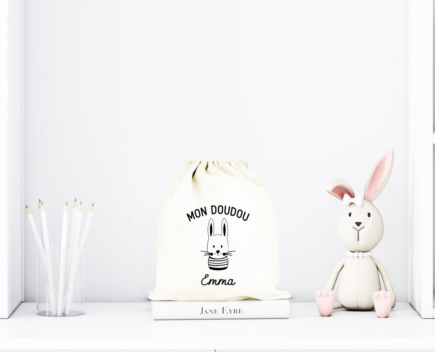Sac à doudou, Pochon personnalisé, Cadeau de naissance