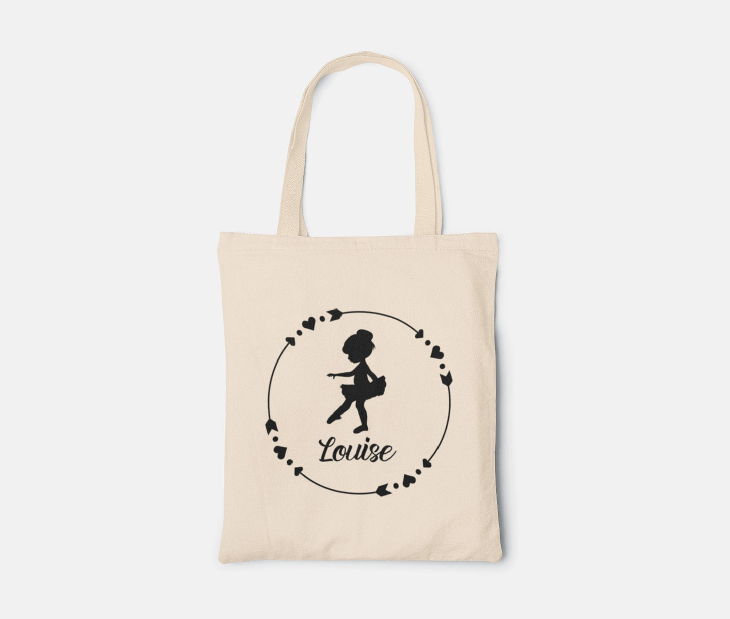 Tote Bag enfant Ballerine personnalisables, Cadeau enfant prénom, Cadeau anniversaire fille, Sac enfant, Tote bag enfant