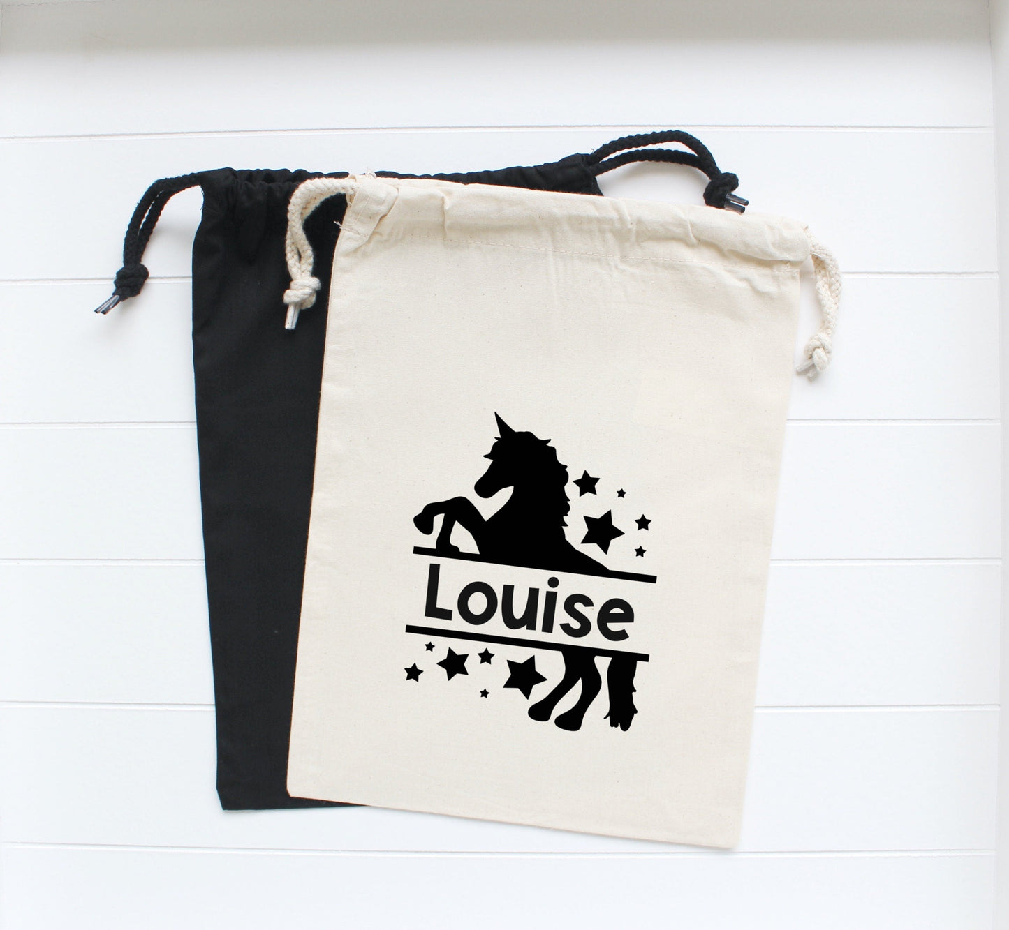 Pochon Licorne personnalisé, Pochon coton, Pochon prénom