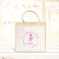 Sac Cabas toile et jute enfant personnalisé, Cadeau enfant prénom, Cadeau anniversaire fille, Sac enfant ballerine