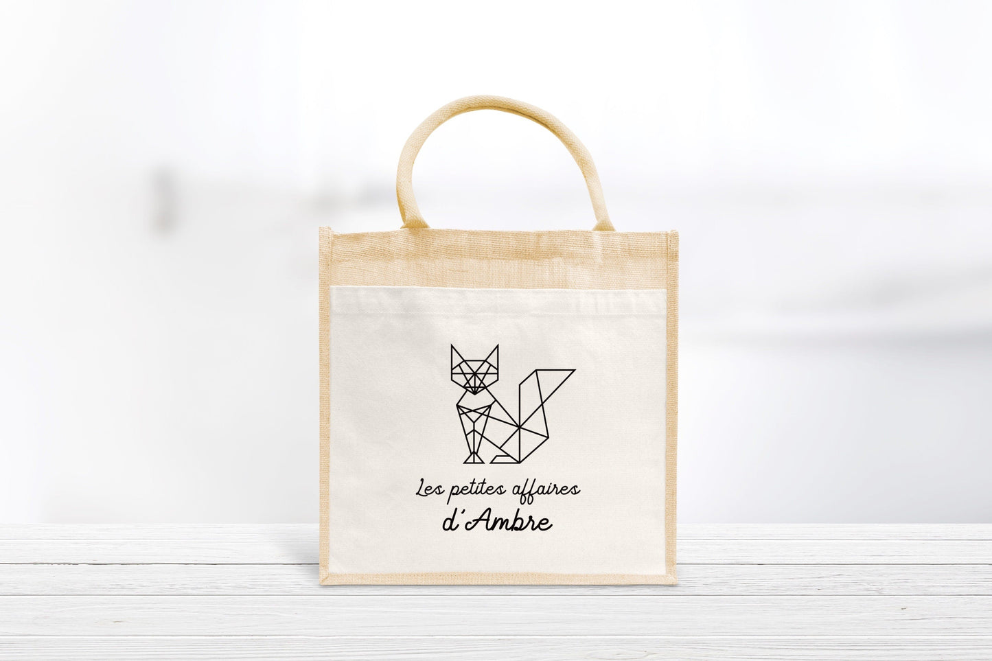 Sac enfant Renard  coton et jute personnalisé, Sac enfant, Sac enfant personnalisé, Cabas enfant les petites affaires