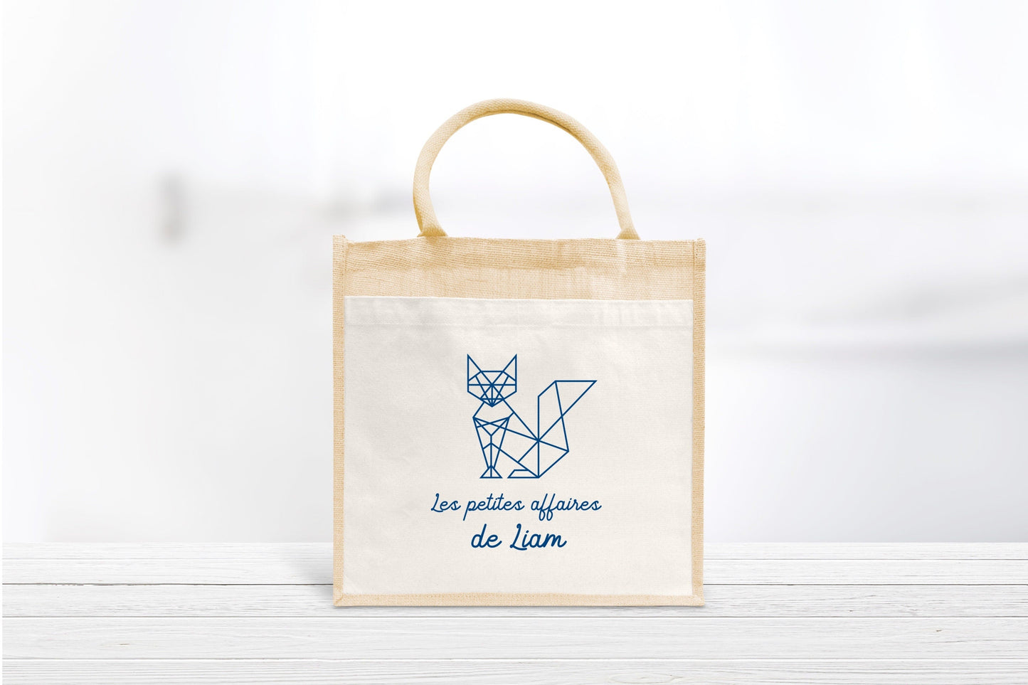 Sac enfant Renard  coton et jute personnalisé, Sac enfant, Sac enfant personnalisé, Cabas enfant les petites affaires