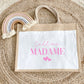 Sac en jute et coton personnalisé mariage, Sac fourre-tout Appelez moi madame, Sac evjf, Sac de la mariée, Cabas personnalisé mariage