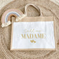 Sac en jute et coton personnalisé mariage, Sac fourre-tout Appelez moi madame, Sac evjf, Sac de la mariée, Cabas personnalisé mariage