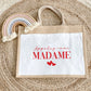 Sac en jute et coton personnalisé mariage, Sac fourre-tout Appelez moi madame, Sac evjf, Sac de la mariée, Cabas personnalisé mariage