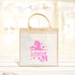 Sac Cabas toile et jute enfant personnalisé, Cadeau enfant prénom, Cadeau anniversaire enfant, Sac licorne