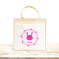 Sac Cabas toile et jute enfant personnalisé, Cadeau enfant prénom, Cadeau anniversaire enfant, Sac enfant lapin