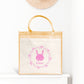 Sac Cabas toile et jute enfant personnalisé, Cadeau enfant prénom, Cadeau anniversaire enfant, Sac enfant lapin