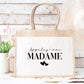 Sac en jute et coton personnalisé mariage, Sac fourre-tout Appelez moi madame, Sac evjf, Sac de la mariée, Cabas personnalisé mariage