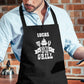 Tablier barbecue personnalisé avec prénom, Cadeau pour barbecue, Fêtes des pères, Cadeau papa