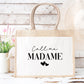 Sac en jute et coton personnalisé mariage, Sac fourre-tout Appelez moi madame, Sac evjf, Sac de la mariée, Cabas personnalisé mariage
