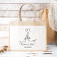 Sac en jute et coton personnalisé mariage, Sac EVJF, Sac de la mariée, Cabas personnalisé mariage